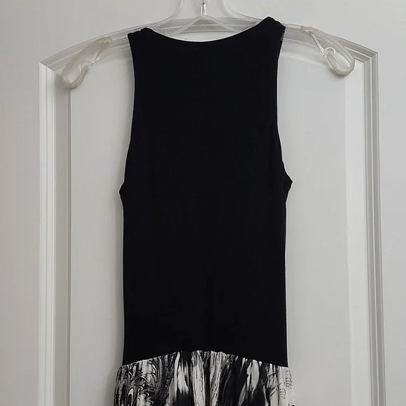 Bailey 44 NWOT XS Grumeti River Maxi Dress High Low Black White Graphic Ruched - Picture 8 of 15